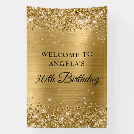 Glittery Gold Foil 30. Geburtstag Vertikal Banner (Vertikal)