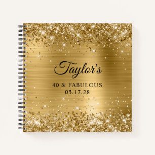 Glittery Gold Foil 40 & Fabulous Guest Notizblock