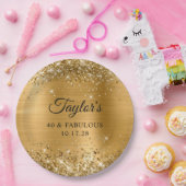 Glittery Gold Foil 40 & Fabulous Pappteller (Party)