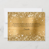 Glittery Gold Foil 40. Geburtstag Dankeskarte (Rückseite)