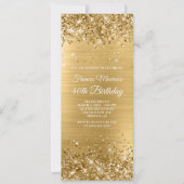 Glittery Gold Foil 40. Geburtstag Einladung (Vorderseite)