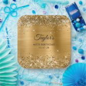 Glittery Gold Foil 40. Geburtstag Pappteller (Party)