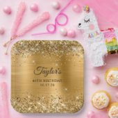 Glittery Gold Foil 40. Geburtstag Pappteller (Party)