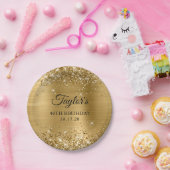 Glittery Gold Foil 40. Geburtstag Pappteller (Party)