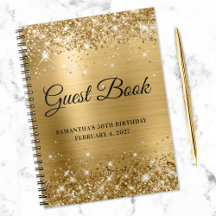 Glittery Gold Foil 50. Geburtstag Gästebuch