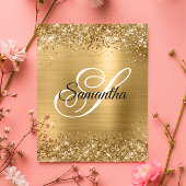 Glittery Gold Foil 50. Geburtstag Monogram Einladu Flyer