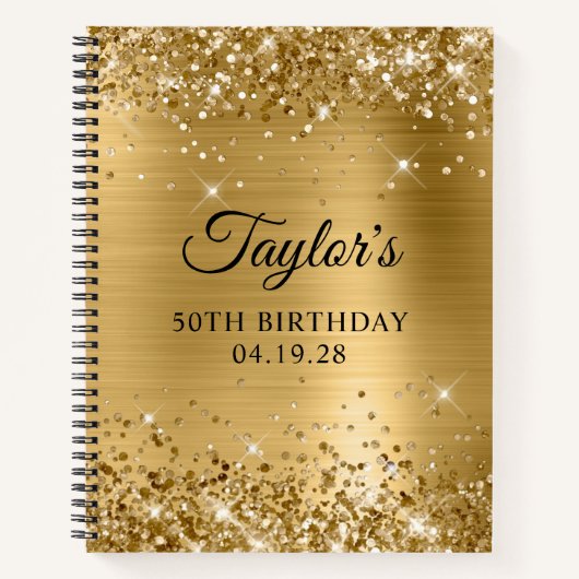 Glittery Gold Foil 50. Geburtstag Notizblock (Vorderseite)