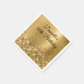 Glittery Gold Foil 50. Geburtstag Serviette (Ecke)
