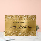 Glittery Gold Foil 50. Geburtstag Willkommen Acrylschild (Hochzeit)