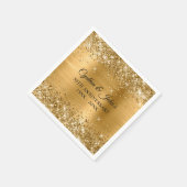 Glittery Gold Foil 50th Anniversary Serviette (Ecke)