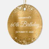 Glittery Gold Foil 60. Geburtstag Keramik Ornament (Links)