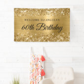 Glittery Gold Foil 60. Geburtstag Willkommen Banner (Insitu)