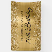 Glittery Gold Foil 70. Geburtstag Willkommen Banner (Vertikal)