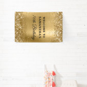 Glittery Gold Foil 70th Birthday Vertical Banner (InSitu)