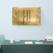 Glittery Gold Foil 70th Birthday Vertical Banner (Messe)