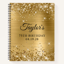Glittery Gold Foil 75. Geburtstag Gast
