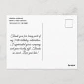 Glittery Gold Foil 80. Geburtstag Vielen Dank Postkarte (Rückseite)