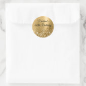 Glittery Gold Foil 90. Geburtstag Runder Aufkleber (Tasche)