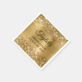 Glittery Gold Foil Abschluss Serviette (Ecke)