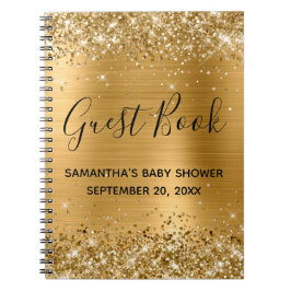 Glittery Gold Foil Baby Showbook Notizblock