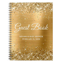 Glittery Gold Foil Baby Showbook Notizblock