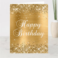 Glittery Gold Foil Big Happy Birthday
