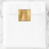 Glittery Gold Foil Blank Quadratischer Aufkleber (Tasche)