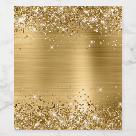 Glittery Gold Foil Blank Weinetikett (Einzelnes Label)