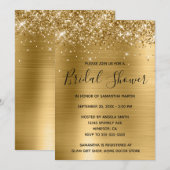 Glittery Gold Foil Brautparty Einladung (Vorne/Hinten)