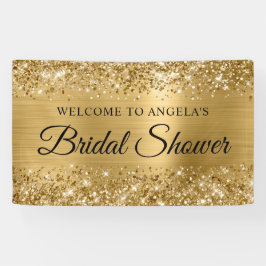 Glittery Gold Foil Brautparty Willkommen Banner