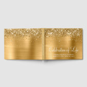 Glittery Gold Foil Celebration of Life Gästebuch (Voll)