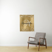 Glittery Gold Foil Classic Script M Monogram Wandteppich (Beispiel)