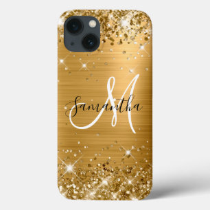 Glittery Gold Foil Elegantes Monogramm Case-Mate iPhone Hülle