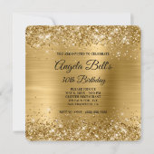 Glittery Gold Foil Extravagant Monogram 30. Geburt Einladung (Vorderseite)