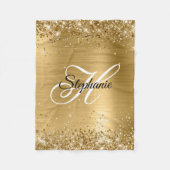 Glittery Gold Foil Extravagant Monogram Fleecedecke (Vorderseite)