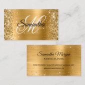 Glittery Gold Foil Extravagant Monogram Online Pro Visitenkarte (Vorne/Hinten)