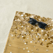 Glittery Gold Foil Extravagant Monogram Strandtuch (Beispiel)