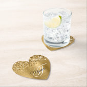 Glittery Gold Foil Extravagant Monogram Untersetzer (Vor Ort)