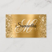 Glittery Gold Foil Extravagant Monogram Visitenkarte (Vorderseite)