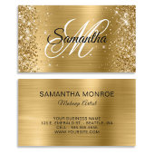 Glittery Gold Foil Extravagant Monogram Visitenkarte