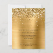 Glittery Gold Foil Foto Abschluss Einladung (Rückseite)