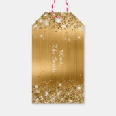 Glittery Gold Foil Frohe Weihnachten Geschenkanhänger (Rückseite)