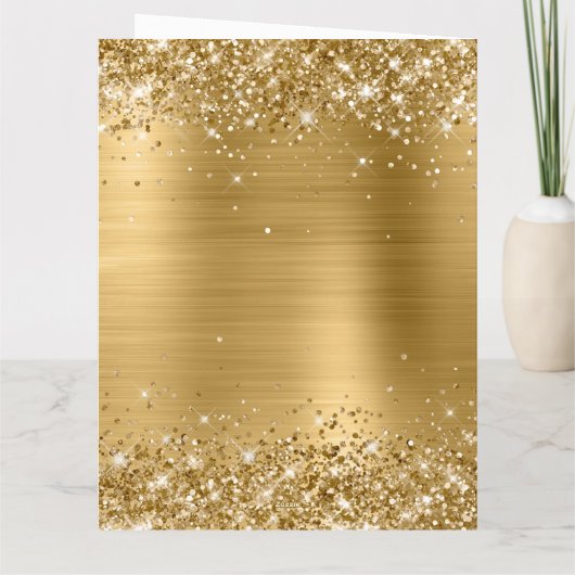 Glittery Gold Foil Frohe Weihnachten Karte (Rückseite)