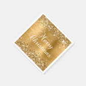 Glittery Gold Foil Frohe Weihnachten Serviette (Ecke)