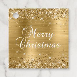 Glittery Gold Foil Frohe Weihnachtsgeschenke Geschenkanhänger