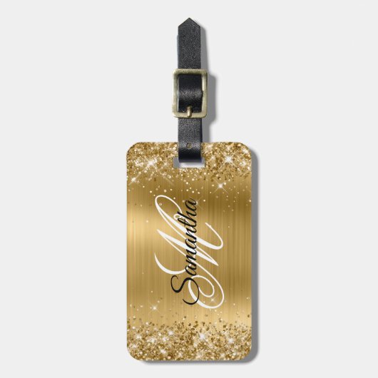 Glittery Gold Foil Gepäckanhänger (Vorderseite vertikal)