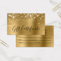 Glittery Gold Foil Geschenkgutschein