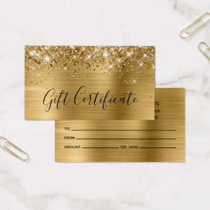 Glittery Gold Foil Geschenkgutschein