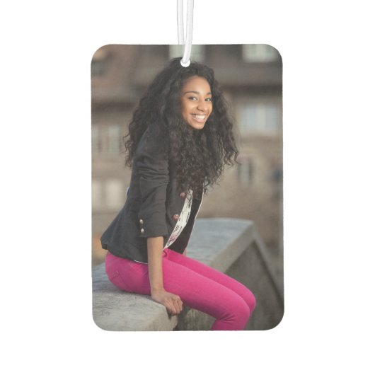 Glittery Gold Foil Girly Signature Foto Autolufterfrischer (Rückseite)