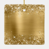 Glittery Gold Foil Glam 50. Geburtstag Keramikornament (Rückseite)